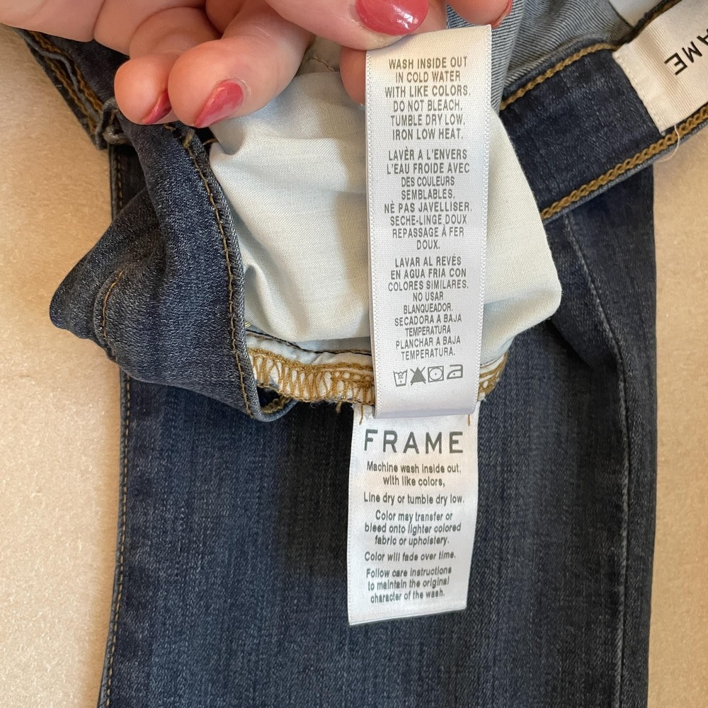 Frame Le High Skinny‎  Crop Jeans Women 26 Blue Stretch Denim Ankle Mid Rise - Picture 11 of 11